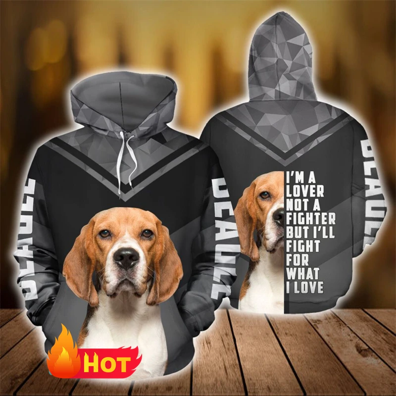 Beagle Graphic 3D Printed Hoodies For Men Women Clothing Fashion Cute Animal Hooded Pollover Casual Oversize Beagle Lover Tops