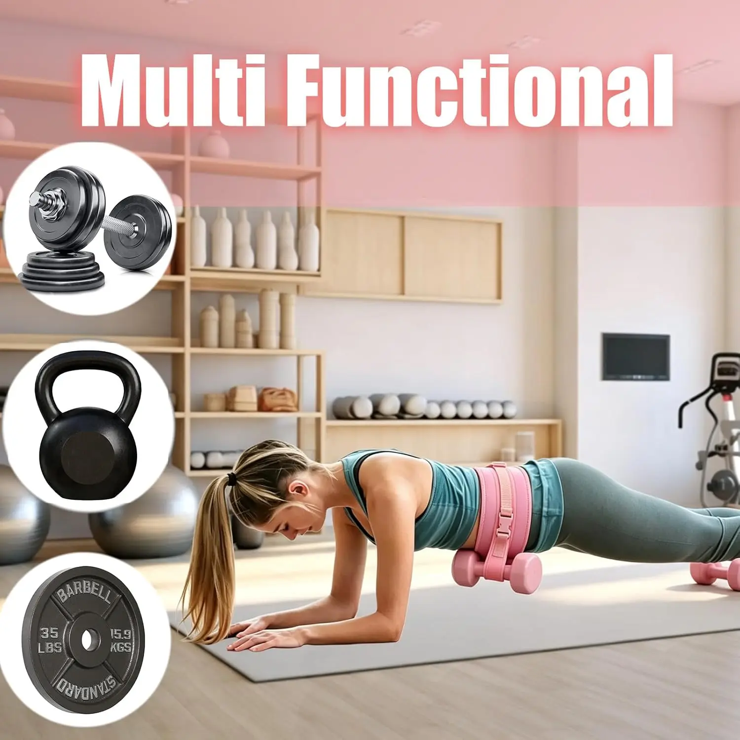 Women Thrust Weightlifting Belt Thick Widened Wear Resistant Strap For Dumbbell Barbell Kettlebell Glute Workout Home Gym Fitnes