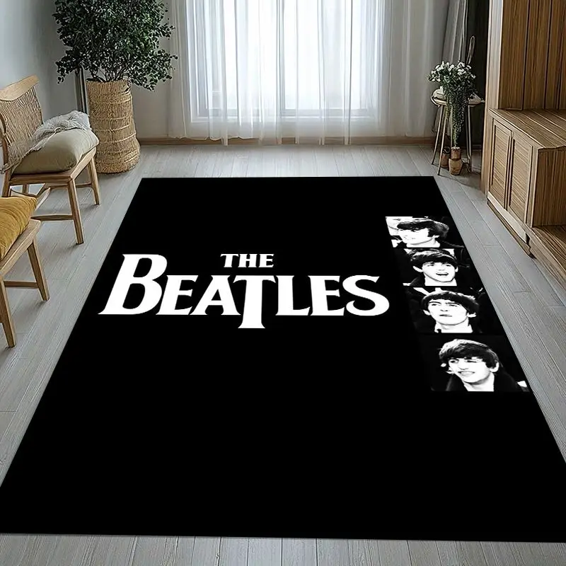 3D Fab Four The B-Beatles Abbey Road Rock Band Non-Slip Large Area Rug for Living Room,Bedroom Carpet Mat for Sofa,Home Decor