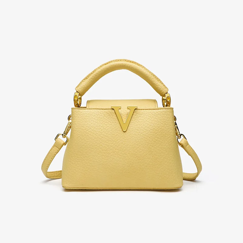 

2025 New Fashion Lychee Pattern Portable Shoulder Crossbody V-Shaped Women's Bag Advanced Small Bag