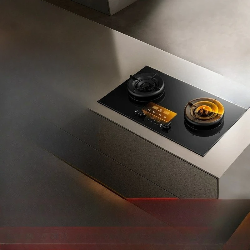 Gas stove, double stove Timed anti-dry burning stove Household stove