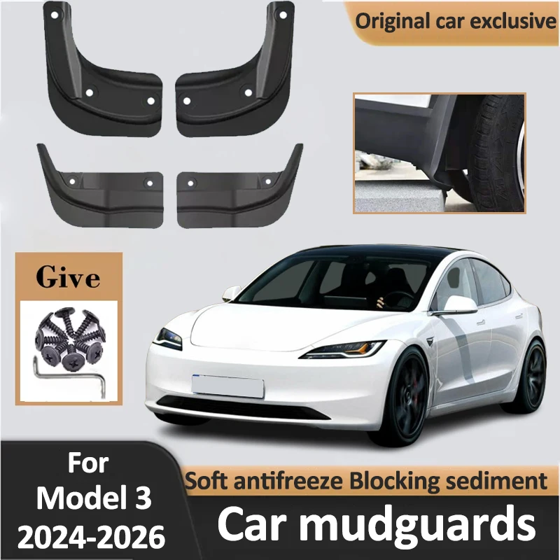 

Mudguards For Tesla Model3 Model 3 2024 2025 2026 Mud Guard Exterior Parts Mudguard Mudflaps Mud Flaps Splash Car Accessories