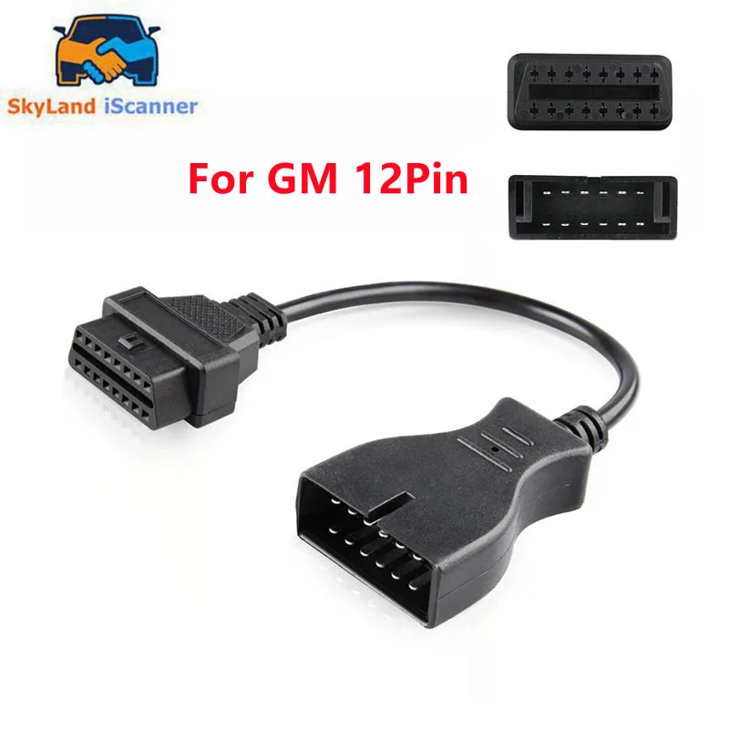 2024 For GM 12 Pin OBDII OBD 2 Auto Diagnostic Connector Adapter Cable GM12 to 16 Pin Cable for GM Vehicles Auto Scanner Adapter