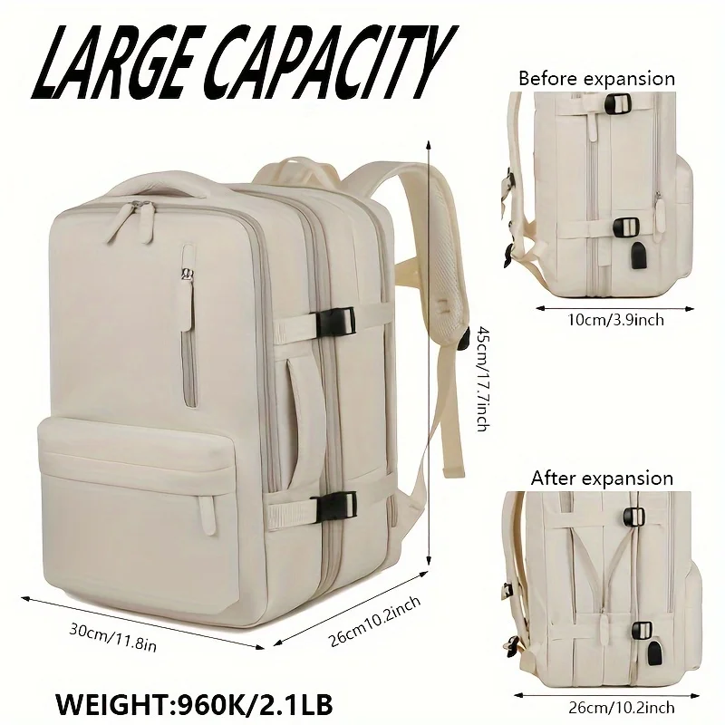 Flight Certification Ladies and Girls Travel Backpack with Laptop Sleeve - Durable Oxford Fabric image 4