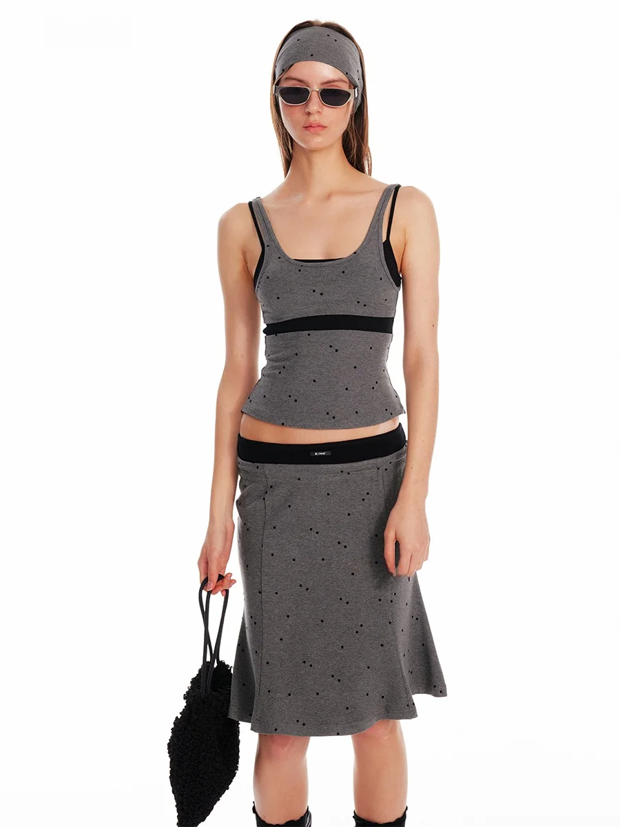 

ALINNV Original Knitted Patchwork Halter Neck Skirt Set Women's Fashion Slimming Summer New Arrival Two-Piece Suit