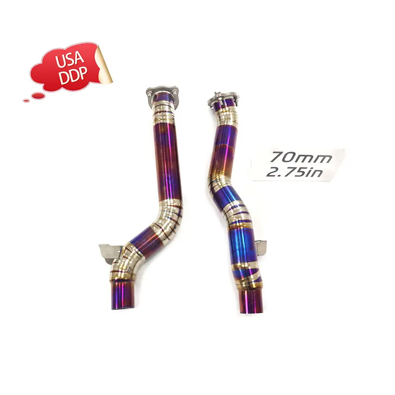 

ING Titanium alloy Front Pipe for Porsche Cayenne 958 4.8L Tube Header Exhaust System