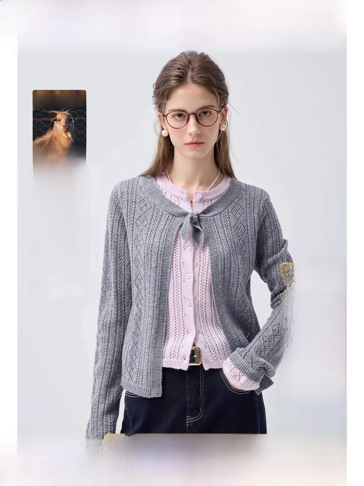 

plus Size Knitted Woolen Sweater Long Sleeve Color Block Spring Slimming Top for plus Size Women Korean Style Straight Cut