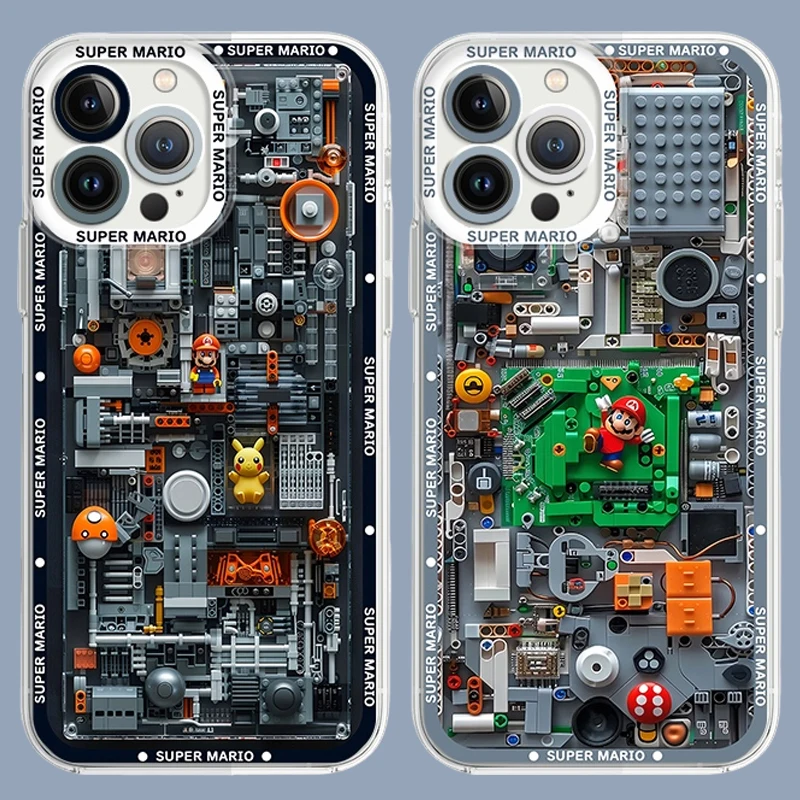 Transparent Super M-Marios Bros Case for Samsung Galaxy S25 S24 S23 S22 S21 Ultra Plus S20 FE A73 5G A72 A71 4G A56 A54 5G Cover
