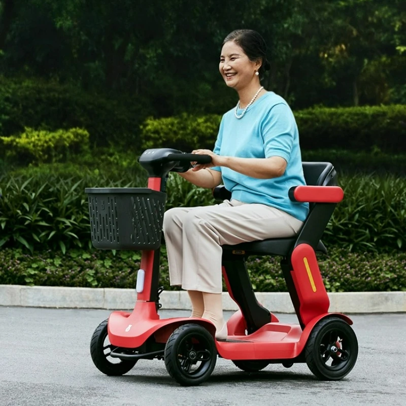 

Elderly electric four-wheeler scooter disabled elderly moped household foldable battery car
