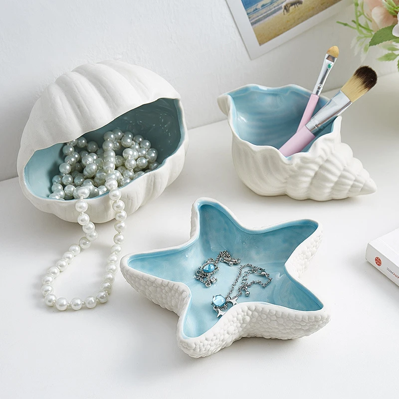 

Nordic luxury home decoration jewelry tray unique shape ceramic jewelry tray wedding girl gift