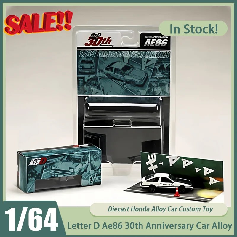 

New In Stock Hobby Japan 1:64 Letter D Ae86 30th Anniversary Car Alloy Miniature Diecast Honda Ornaments Custom Toys Kids Gift