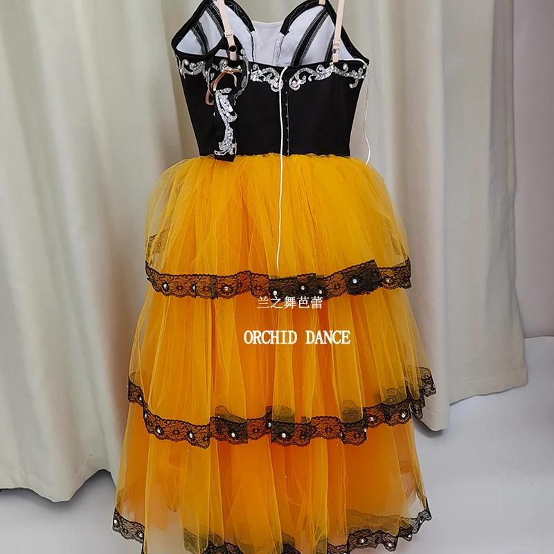 BT250657 Formato personalizzato di alta qualità Bambini Ragazze Balletto Danza Performance Wear Gilsay Crema Abito lungo tutu romantico