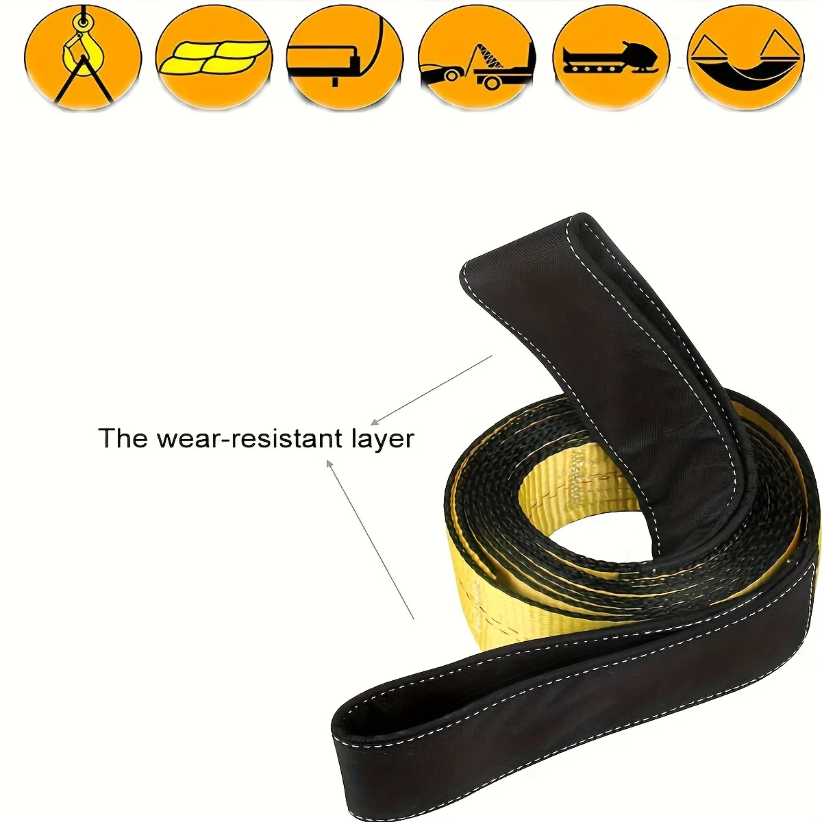 Lifting Straps, Heavy-duty Flat Eye Straps 15000 Pound Lifting Straps Nylon Tree Protectors Recycling Straps Slings Winch Straps