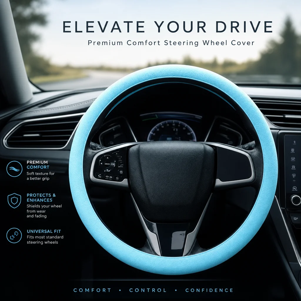 1pc Soft Silicone Steering Wheel Cover Non-Slip Protector Car Auto Interior Accessory Sleeve for Enhanced Grip And Comfort