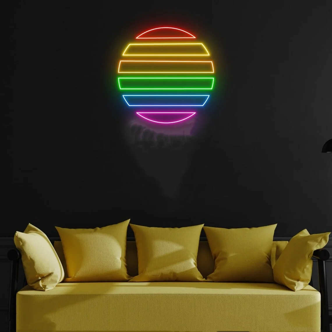 Colorful Rainbow Vaporwave Neon Sign Vaporwave Wall Art Decor Neon Sign