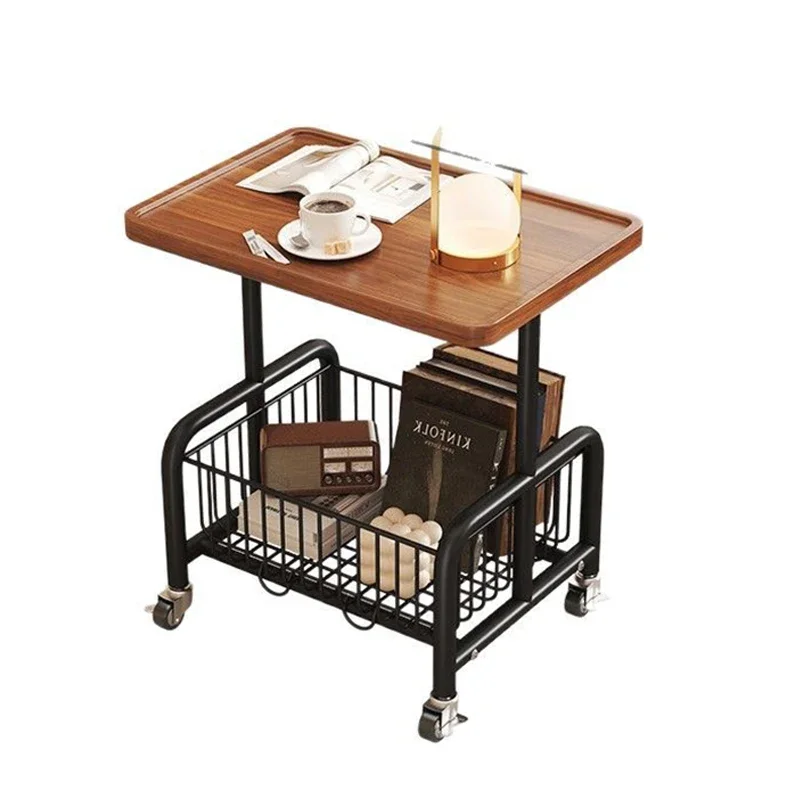 

Mobile coffee table, double-layer storage, edge table, living room sofa, corner of office bed, tea table, mini storage rack