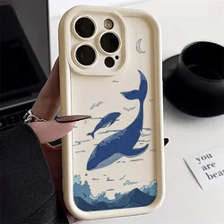 Whale Phone Case For iPhone 15 Pro Max Case for iPhone 11 13 17 12 16 14 Pro Max 8 7 Plus 16e XR X SE Shockproof Aesthetic Cover