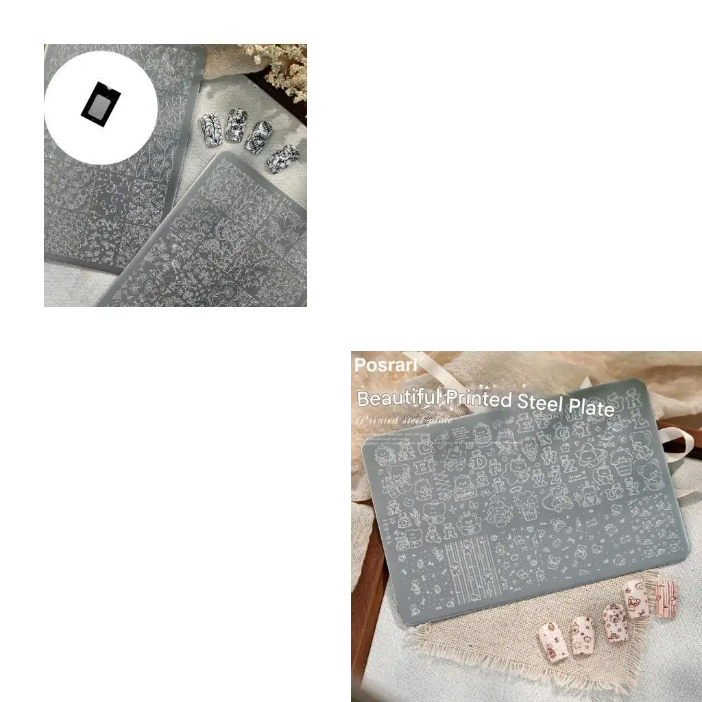 

Elegant Flower Plate Manicure Tool Stainless Steel Handmade Essential