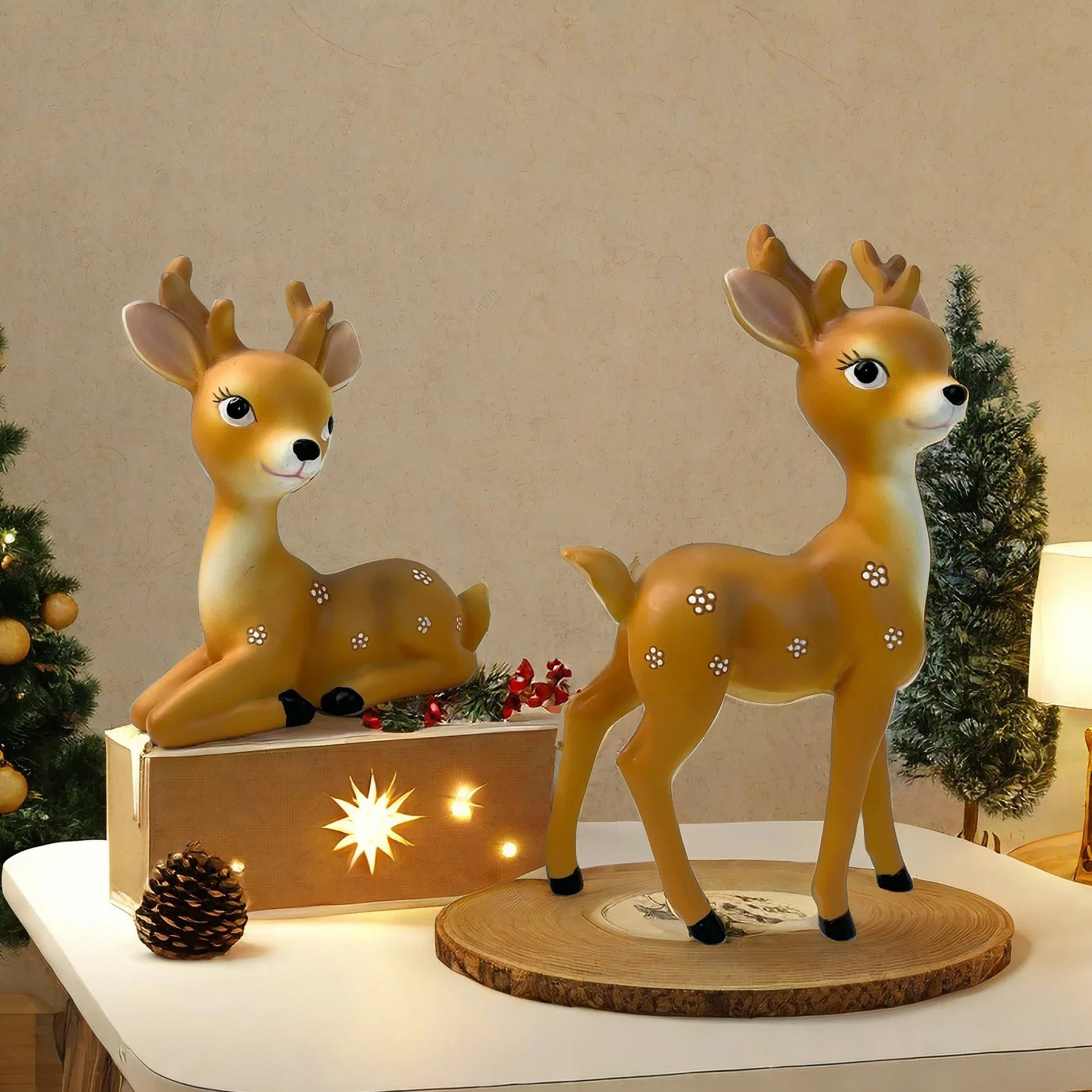 

Deer animal ornaments home desktop resin crafts Christmas props decoration dolls gifts