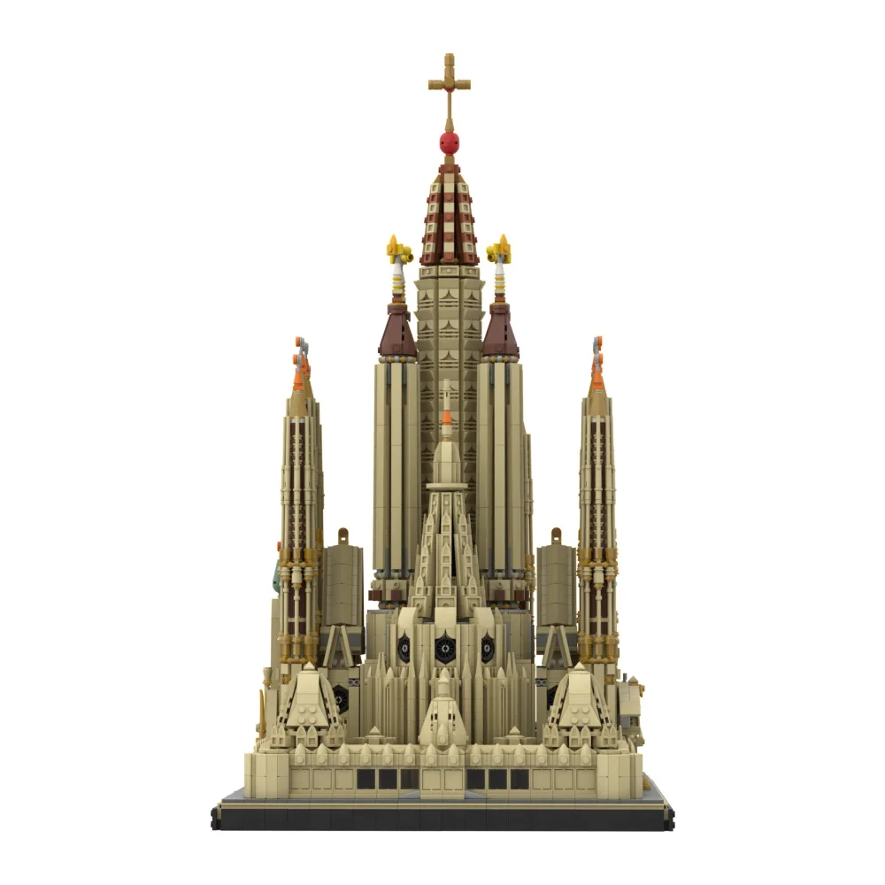 MOC Spanish Architecture Church Sagrada Familia Builidng Blocks Set Sightseeing Attractions Chapel Barcelona Bricks Toy Kid Gift