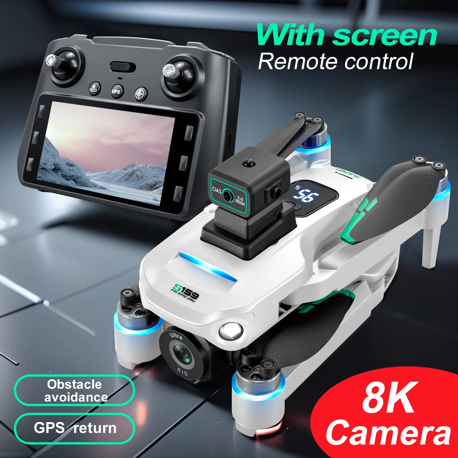 GPS Borstelloze Drone Dubbele  - Drone Rc Gps S159 recensie en prijs
