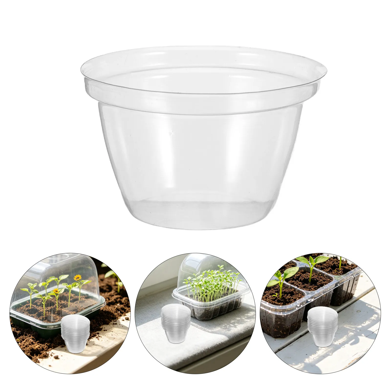 50Pcs Grow Basket Humidity Domes Clear Plastic Hydroponic Pod Covers 4Cm Seedling Germination Caps Indoor Garden Hydroponic