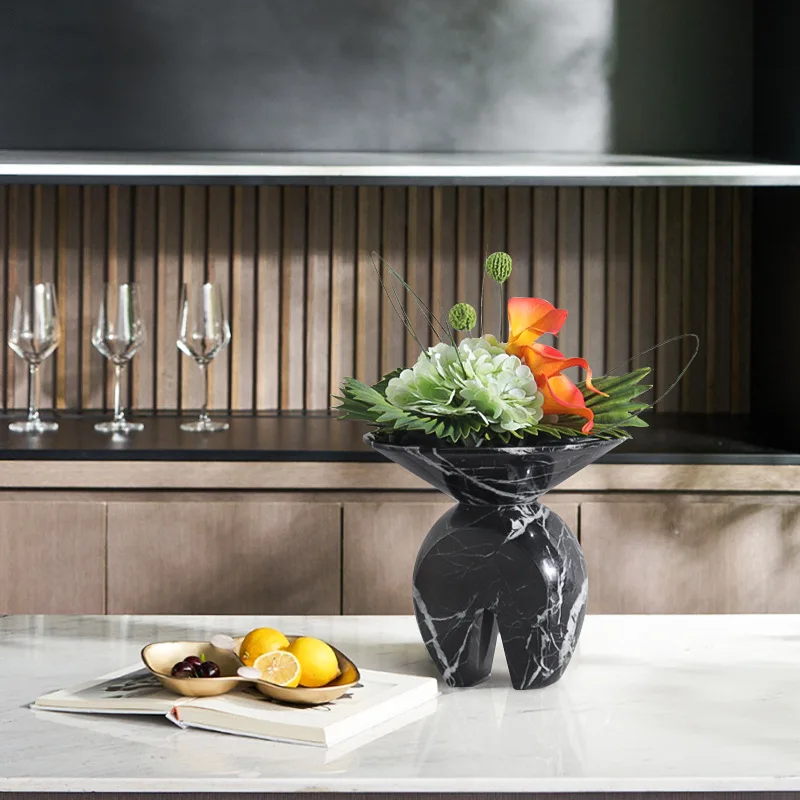 model living  coffee table marble bell flower device living flower arrangement high-end model jewelry