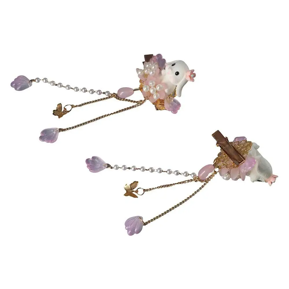 Elegant Tassel Princess Colorful Ancient Chinese Style Hairpin Children's Hair Clip Hair Accessories Rabbit Shape Hair Clip