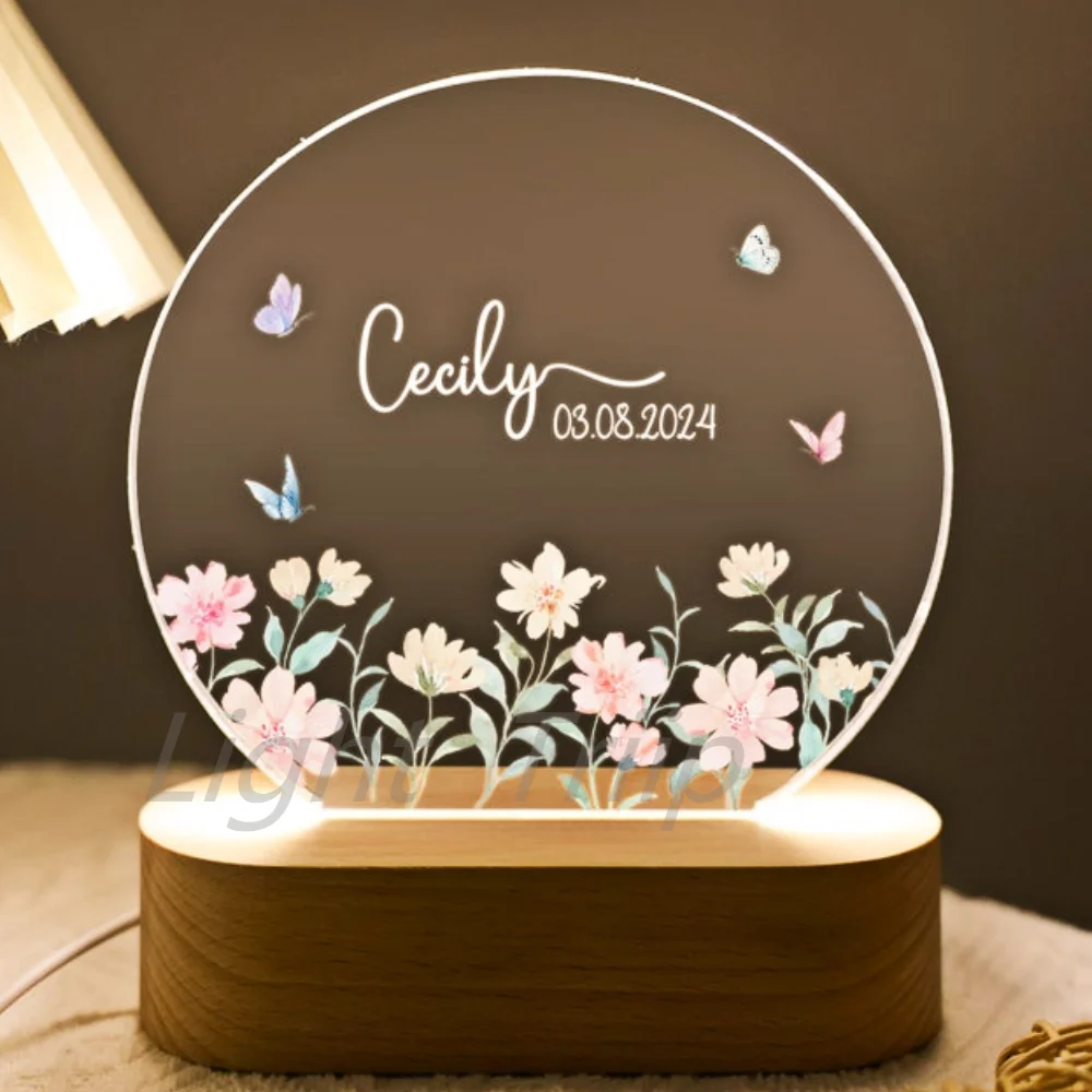 3d Illusion Kids Night Light Flower 7 Colors Changing Nightlight for Child Bedroom Atmosphere Animal World Room Desk Lamp Gifts