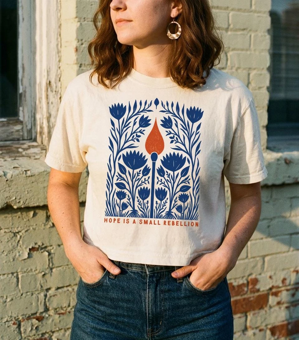 Hope Is A Small Rebellion | Equal Rights Shirt | Liberal Shirt | Feminist Crop Top | Boxy Crop Tee | Democracy Shirt
