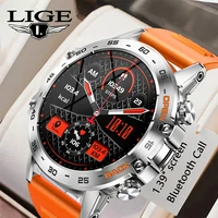 LIGE-reloj inteligente para hombre, accesorio de pulsera resistente al agua con llamadas, Bluetooth, control del ritmo cardíaco, compatible con teléfonos Android e IOS, pantalla de 1,39 pulgadas