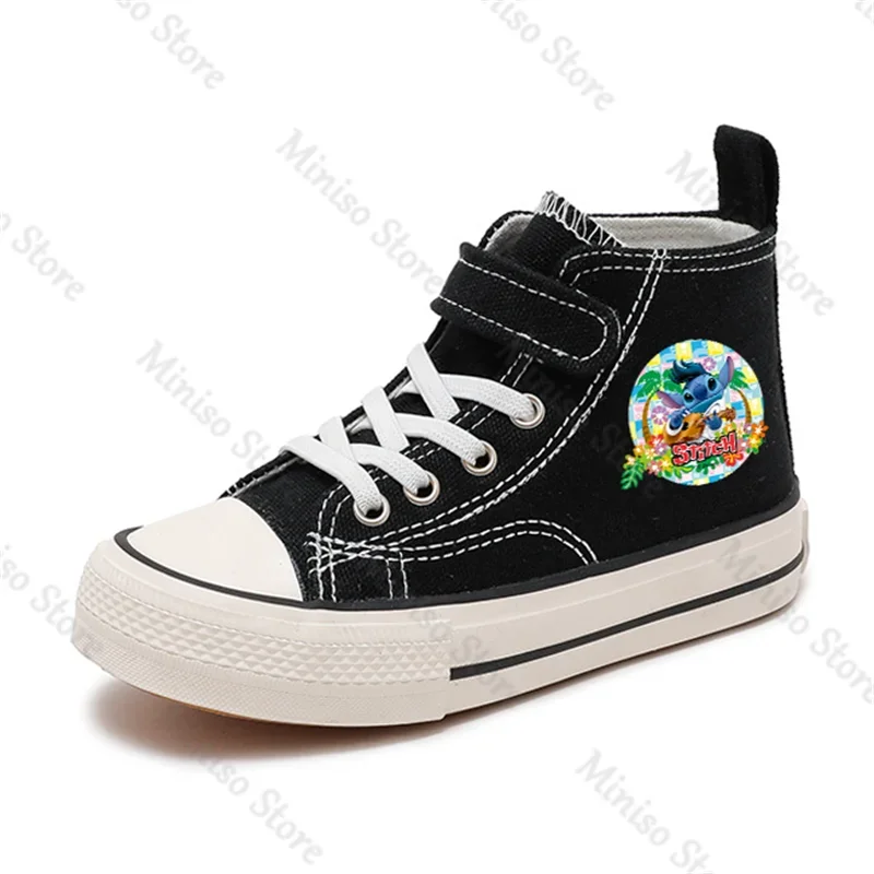 Seizoenen Meisje High-Top Lilo Stitch Meisje Kind Canvas Schoen Disney Casual Cartoon Comfort Schoenen Kinderen Print Jongens Tennisschoenen