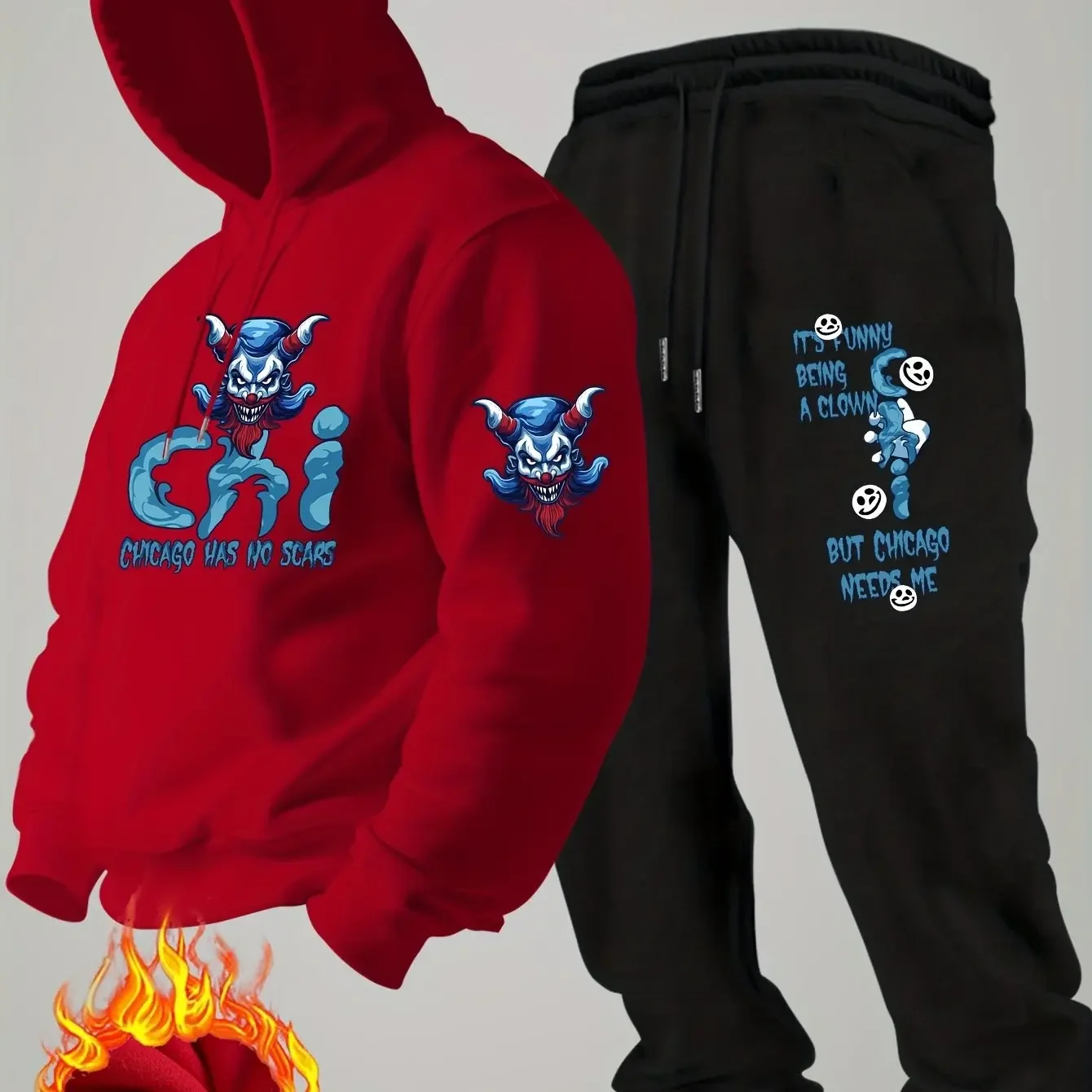 2026 letter printed sportswear set men's hooded sweatshirt long pants set spring and autumn winter warm suit view 2