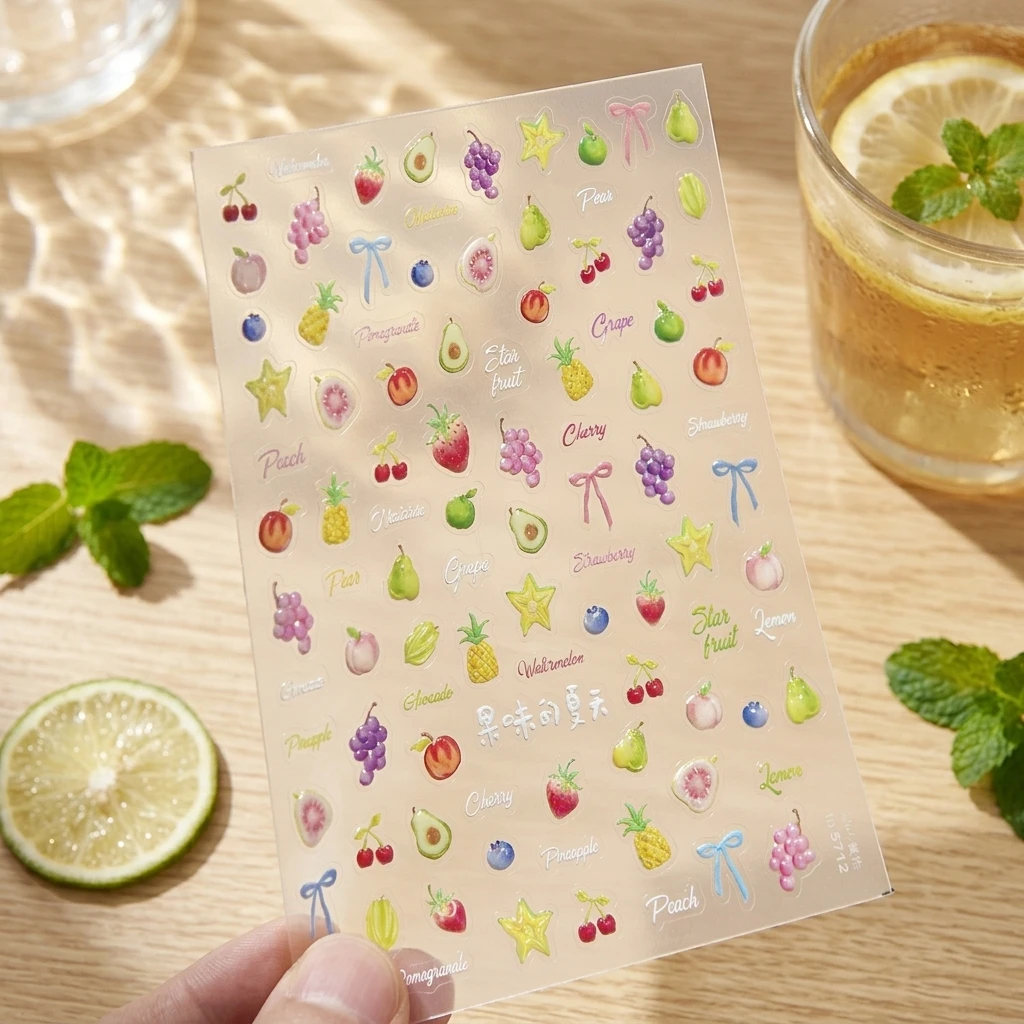 Shell-Glossy Fruit Nail Stickers PVC Self Adhesive Summer Design