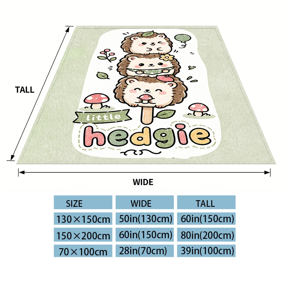 Little Hedgehog Nap Blanket,Flannel Blanket,Suitable For Sofas,Beds,Cars,Rooms,Offices,Camping,Exquisite Gift Blankets