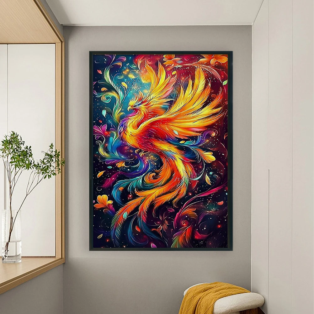 

Full Embroidery cotton Thread 9CT Printed Phoenix Cross Stitch Kit 60x88cm