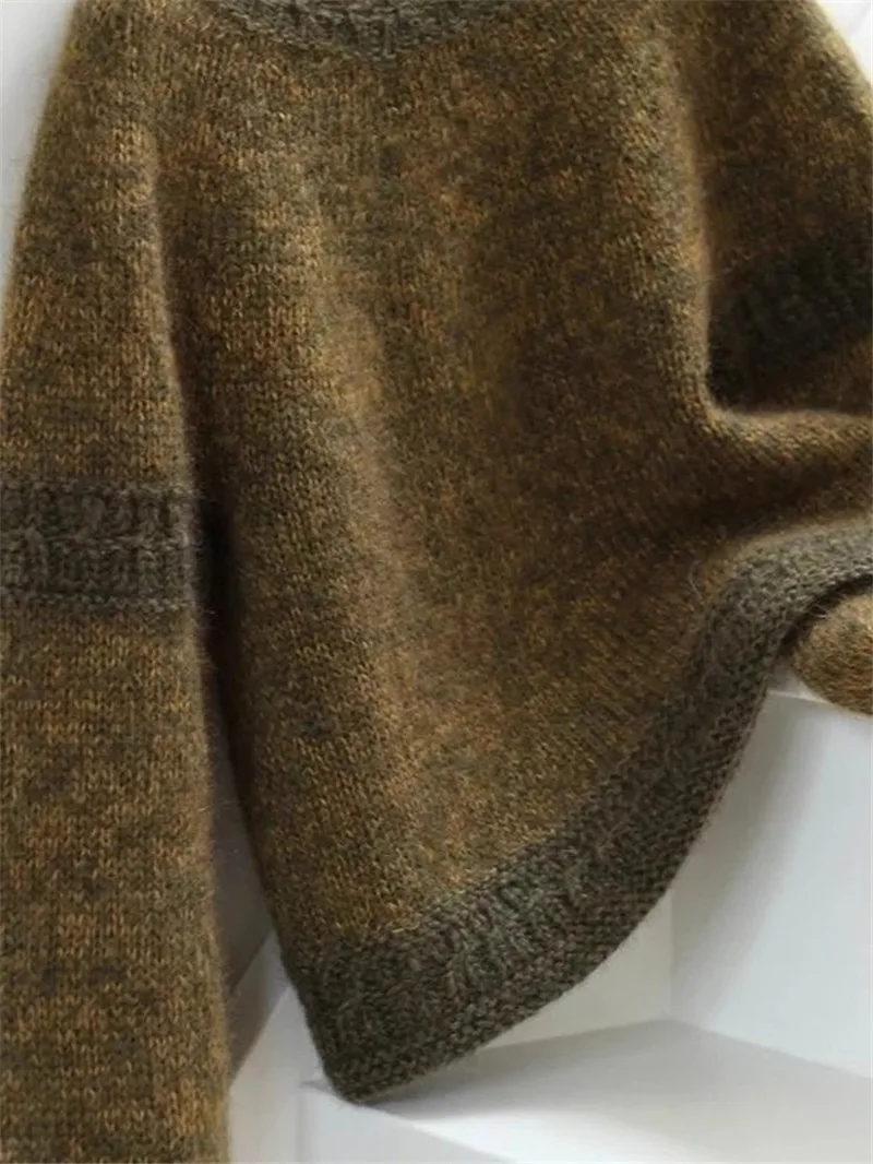 韓国ファッションカシミヤニットプルオーバー女性秋の新長袖 O ネックウールセーターソフトで快適なカジュアルセーター