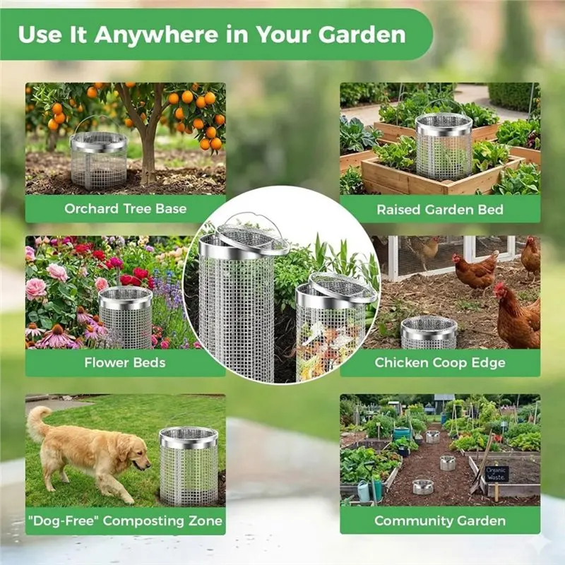 BAAG-2Pack Worm Composter Worm Bin Stainless Steel Inground Compost Bin view 4