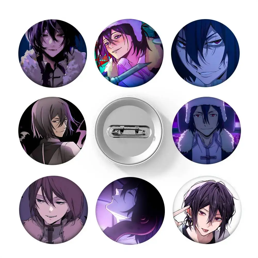 1 Stück Anime Fyodor D aus B-Bungo Stray im Cartoon-Stil, Abzeichen, Broschen für Rucksackdekoration, runde Emaille-Pins für Accessoires