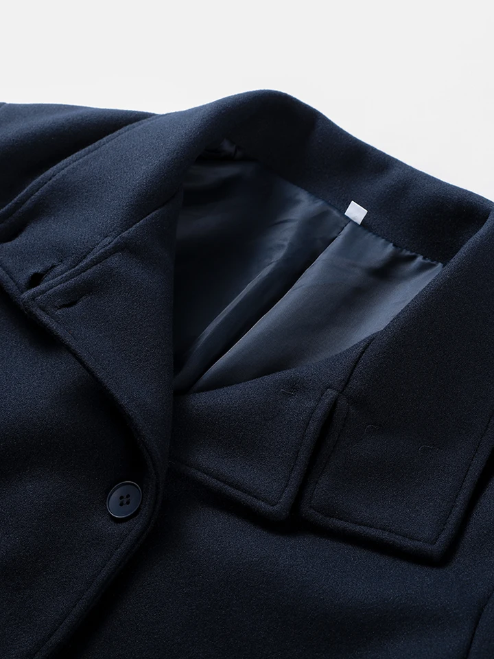 Stand Collar Women Winter Woolen Coats 2025 Autumn Single Breasted