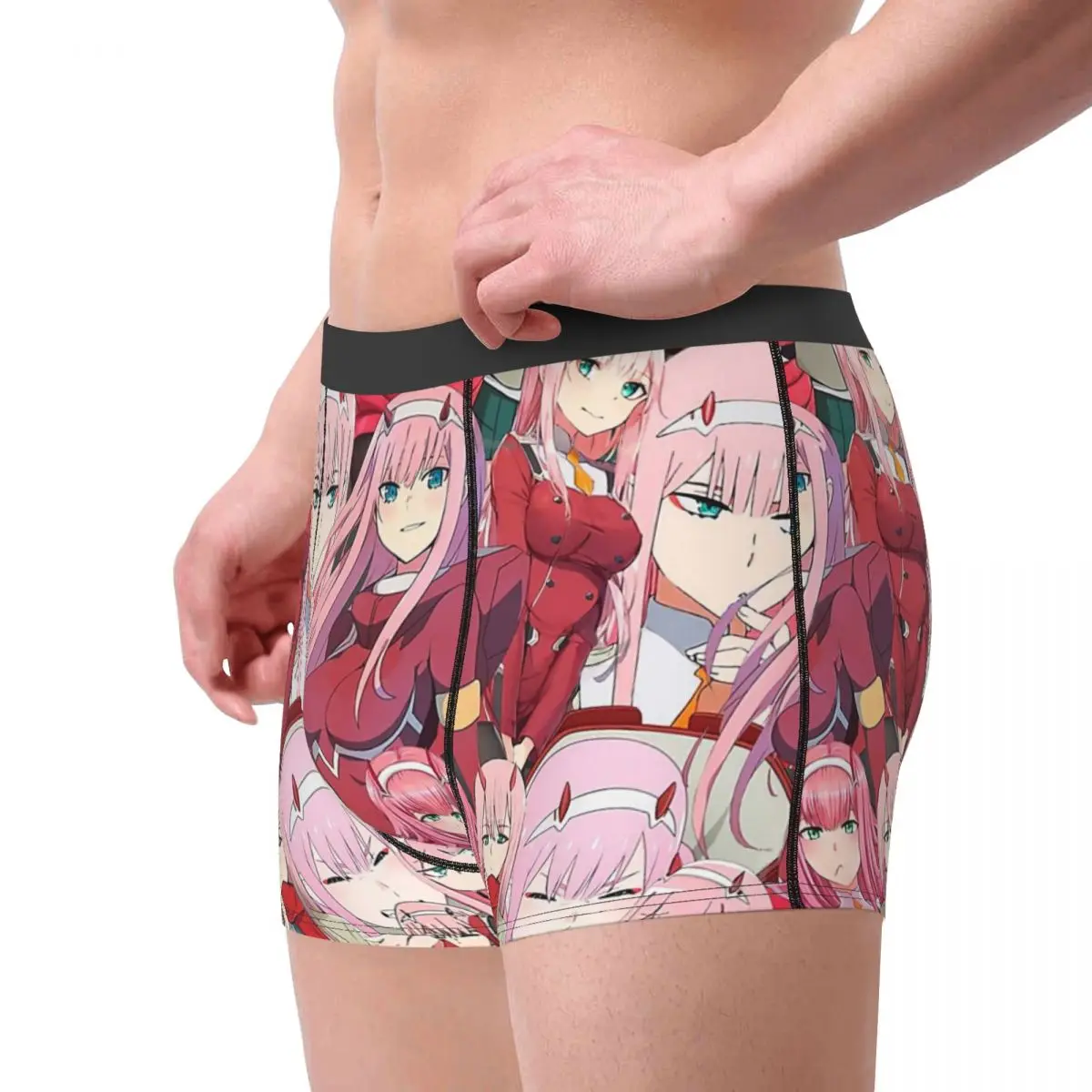 Zero Two Tribute Pattern Underpants Breathbale Panties Male Underwear Print Shorts Boxer Briefs