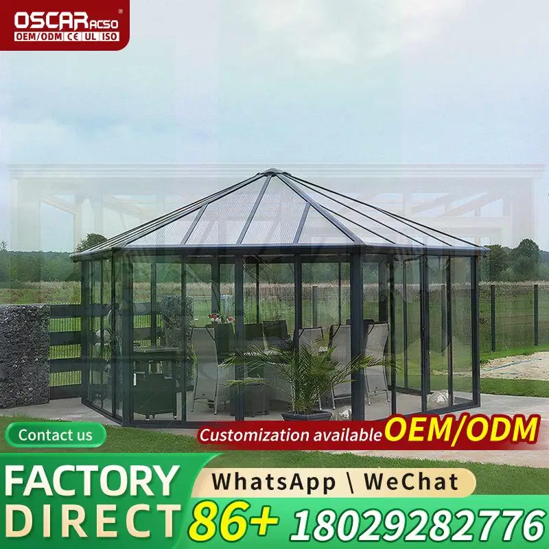 Backyard Freestanding Sunroom Four Season Glass Enclosure Outdoor Patio Porch Villa sunroom