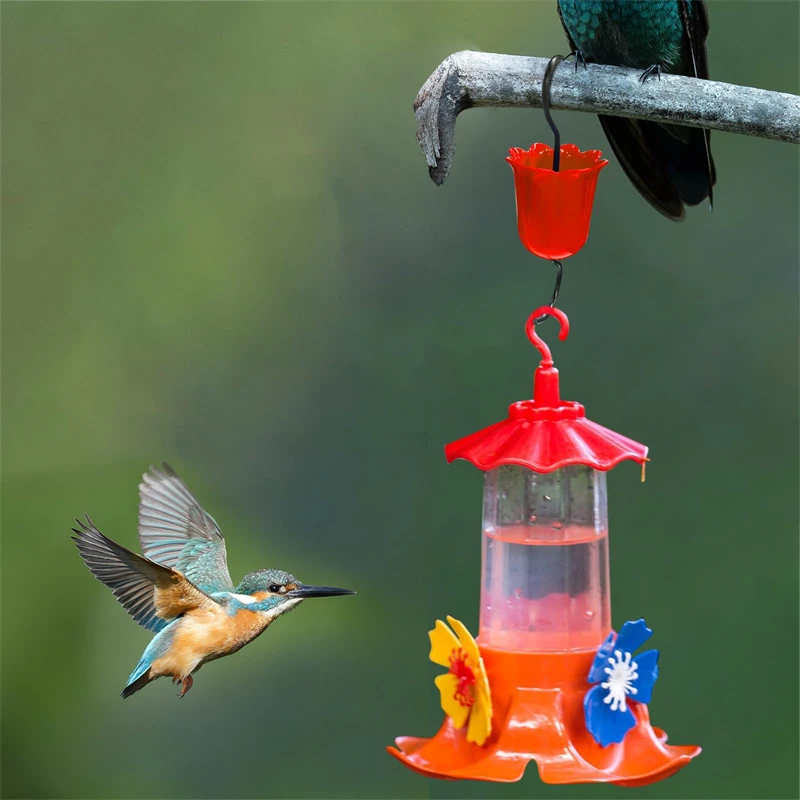 3 Packs Moat Hook Hummingbird Oriole Nectar Feeder Colorful Plastic Metal Feeding Station Parts Water Dispenser Outside The Bird