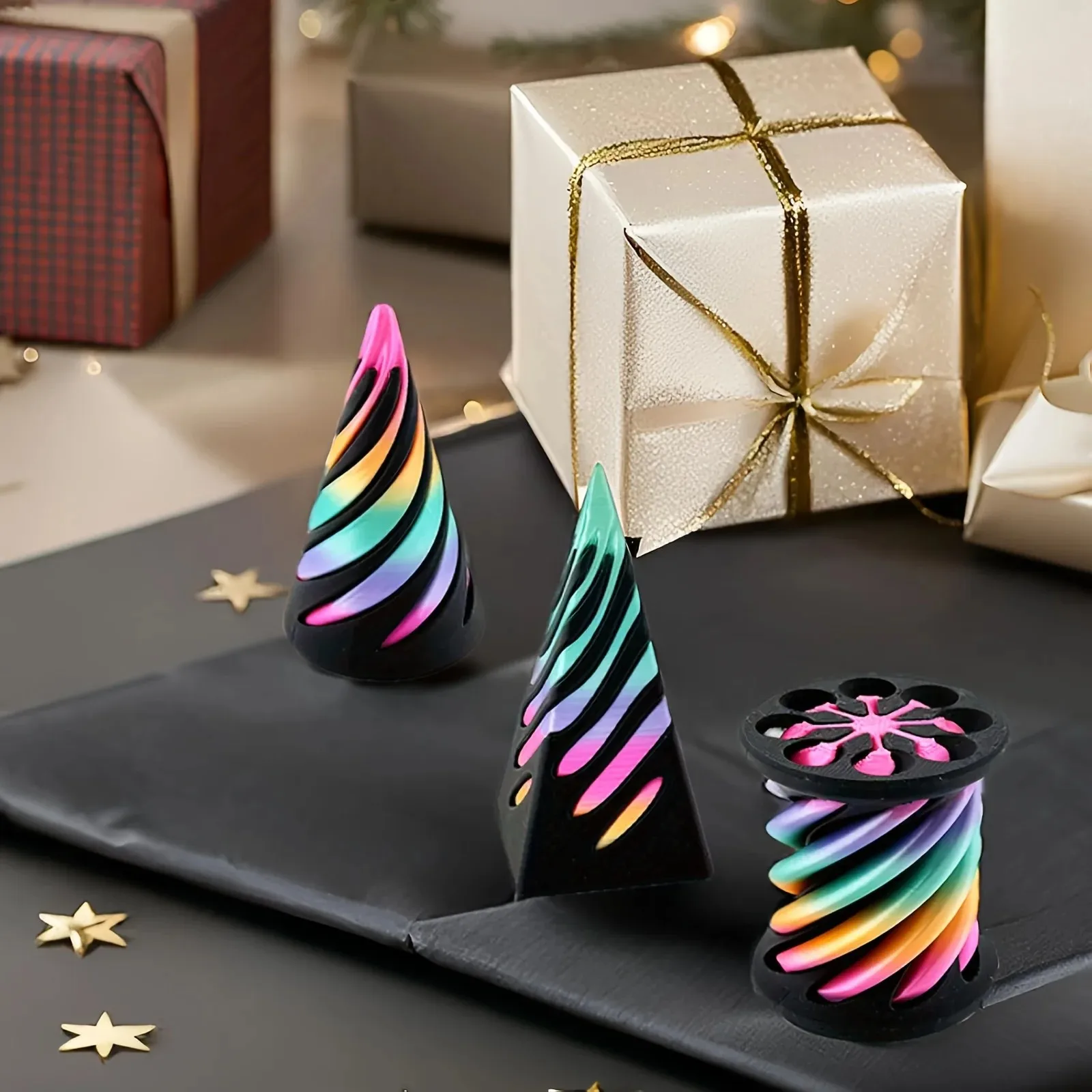 3pcs impossible cones pyramid statue ornaments halloween christmas decorations unique home garden artistic sculptures