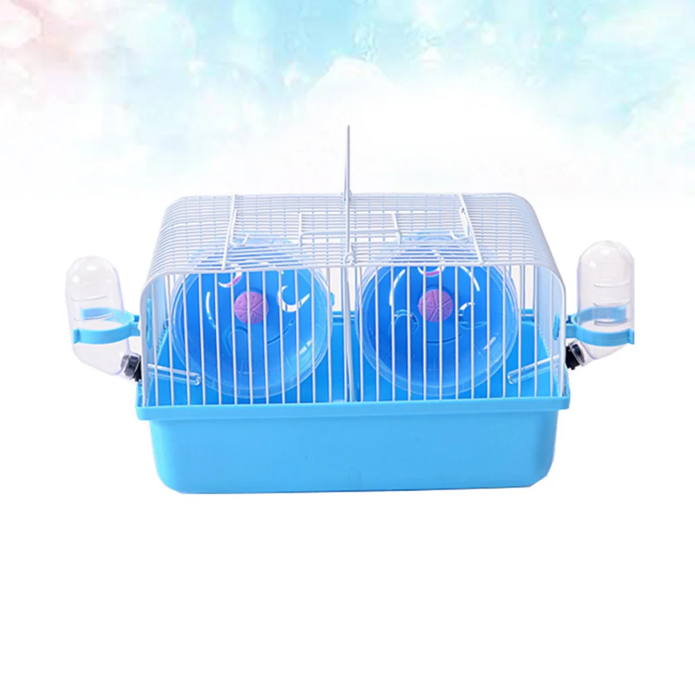 

Hamster Fighting Isolation Cage Blue Premium Plastic Iron Wire Durable Safe Multi Functional Pet Hamster Cage