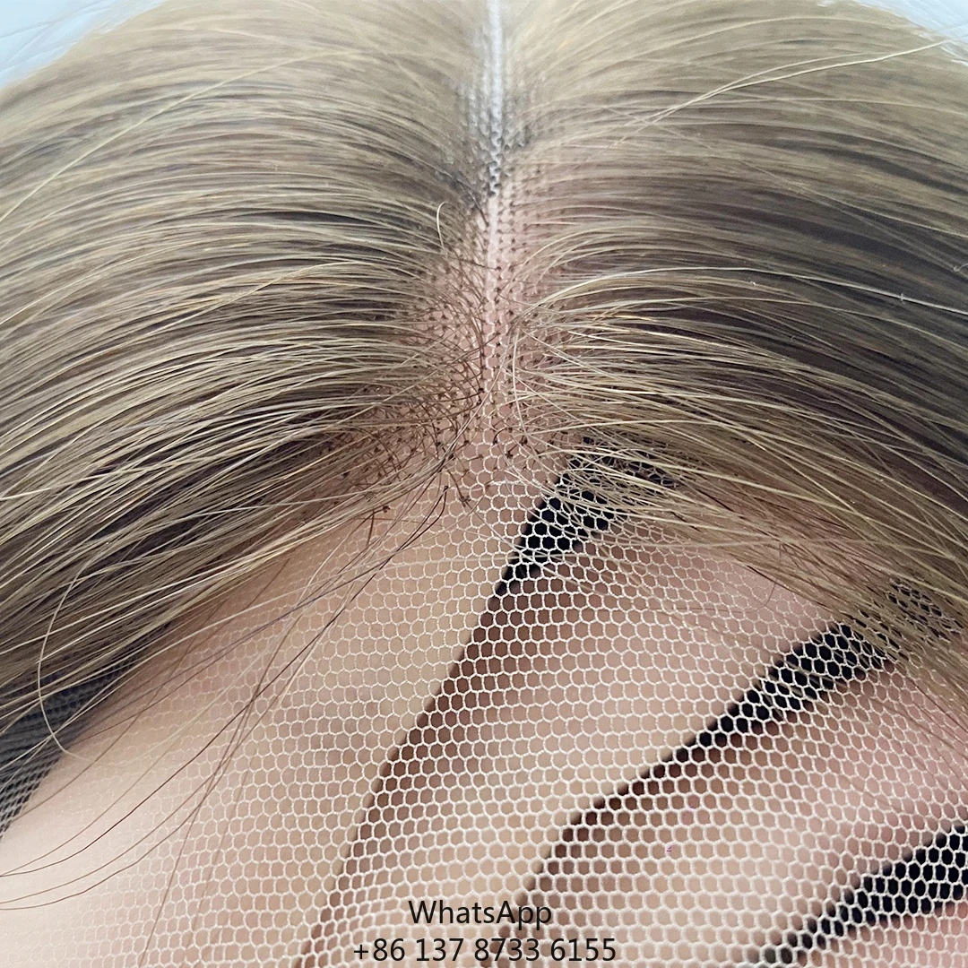 

2025 Новая тенденция, роскошные необработанные волосы HD, прозрачный светло-коричневый парик со светлыми бликами, шелковая основа, кружевной парик