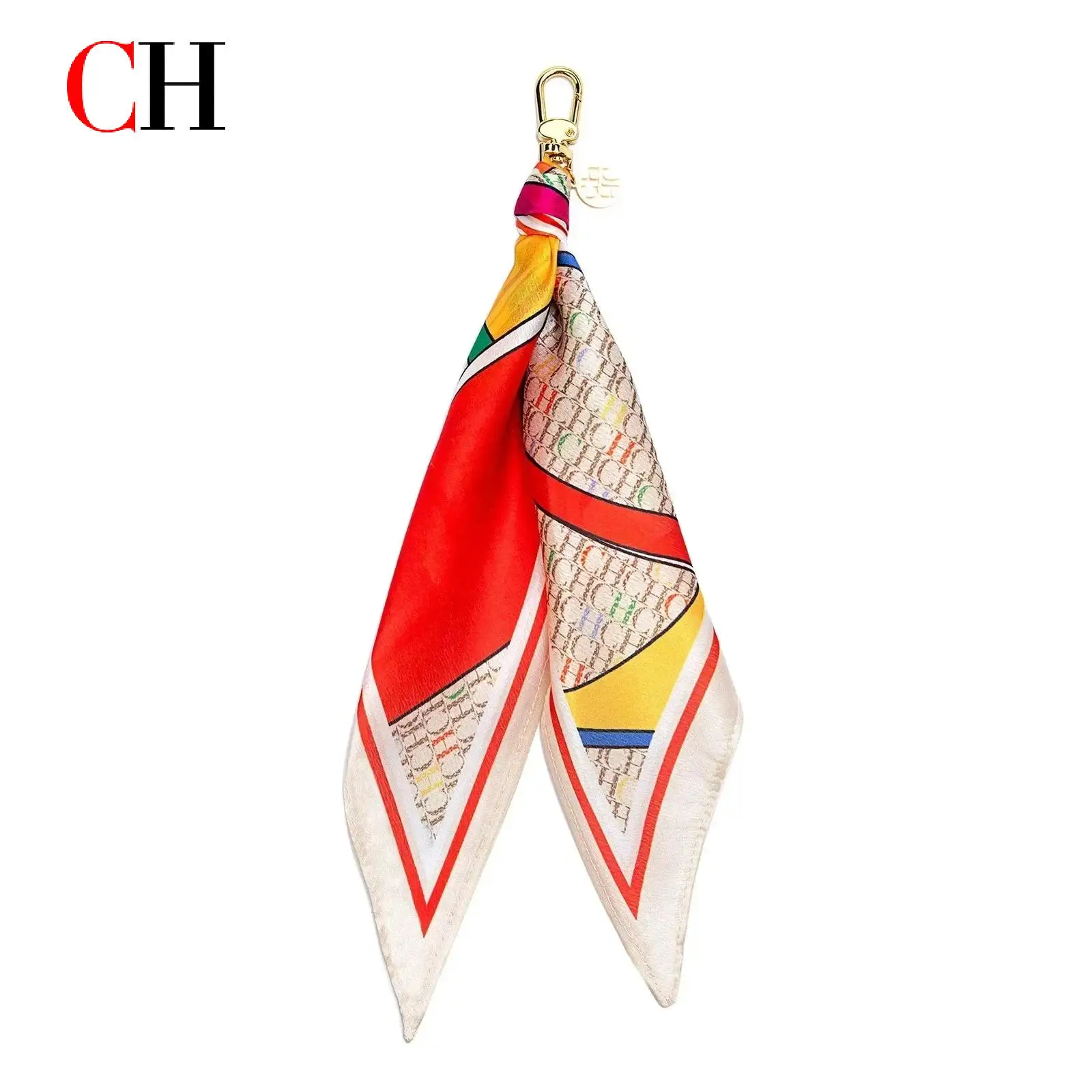 

CH Women's Silk Scarf Accessories Temperament Pendant Luggage Accessories Fashionable Street Multi-style Luggage Accessories