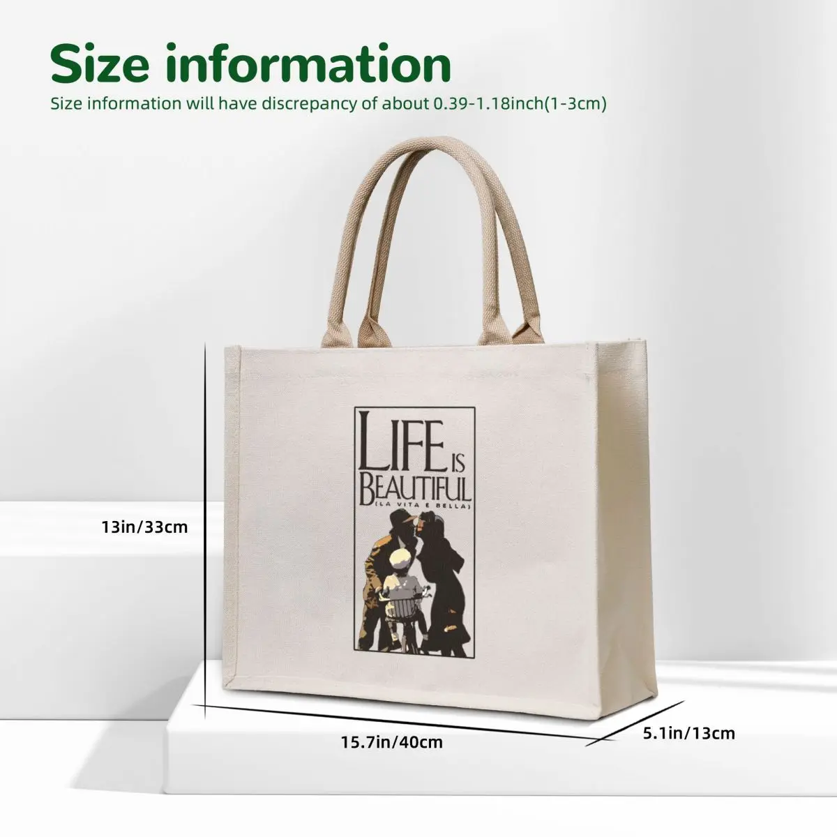 Life is Beautiful Tote Bag Canvas bag for women bag for beach Reusable bags tote custom