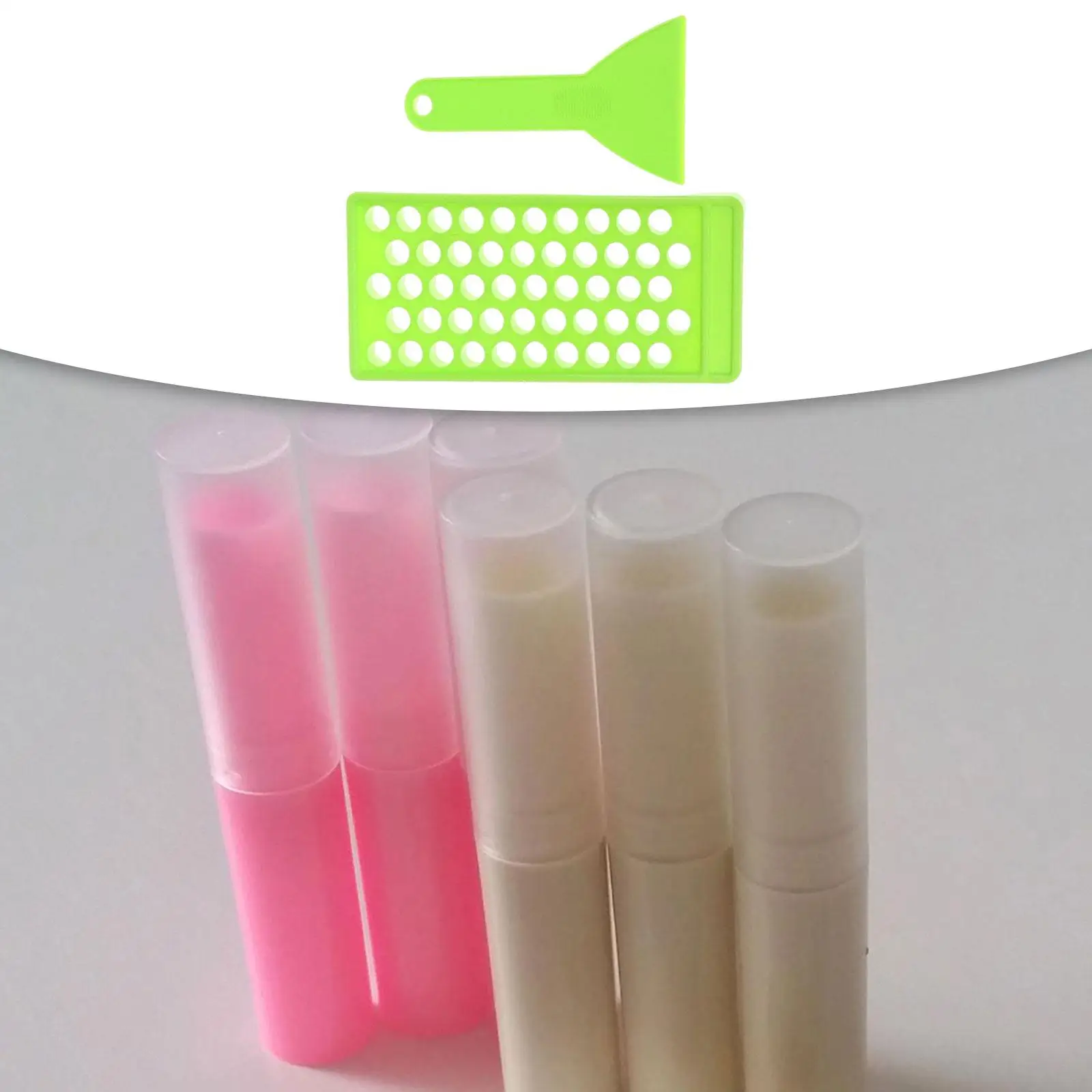 Lip Balm Making Kit with 50 Hole Tray and Spatula for Custom Mini Lip Balm Container Set
