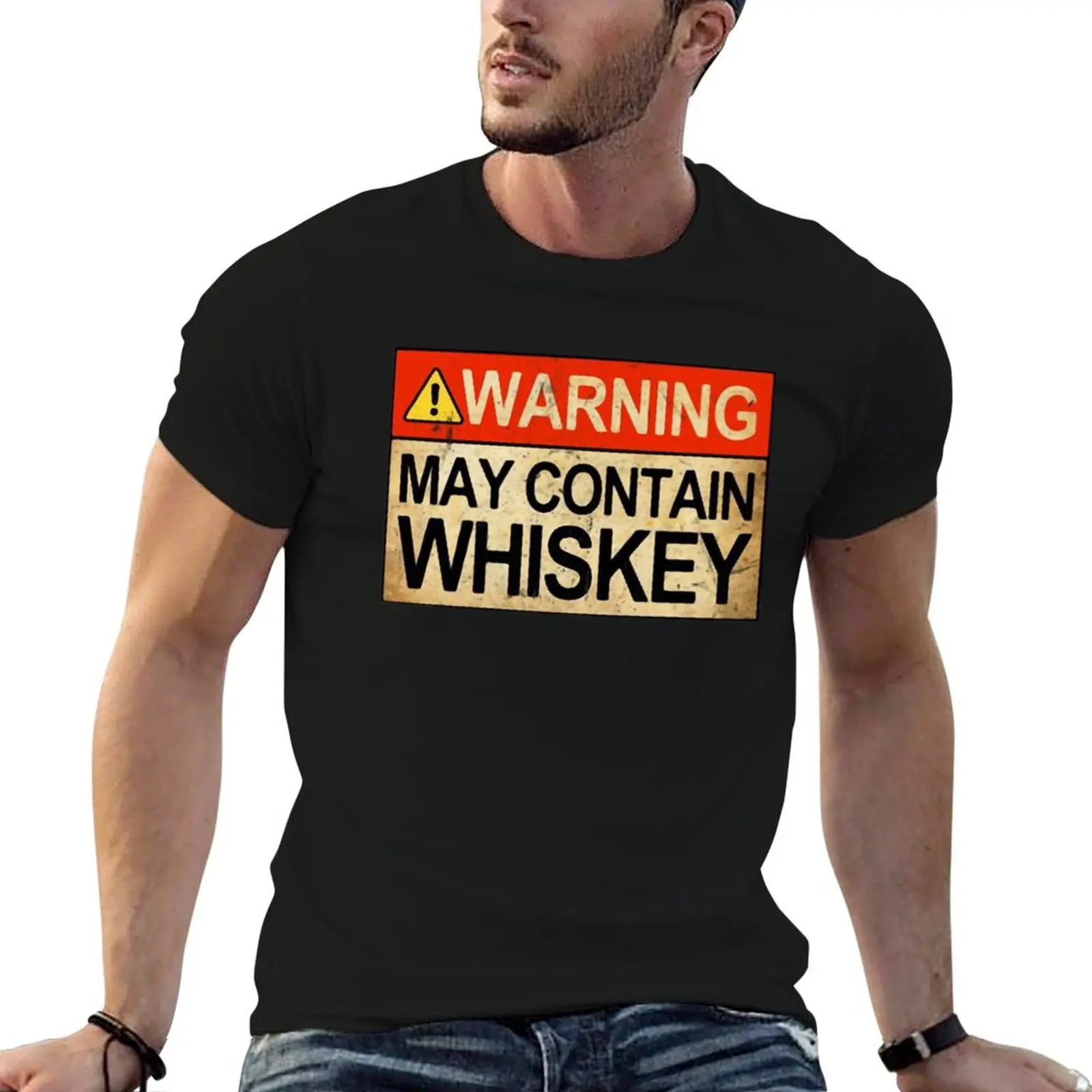 Warning MAY CONTAIN WHISKEY T-Shirt UV Sun Protection Tee Shirt
